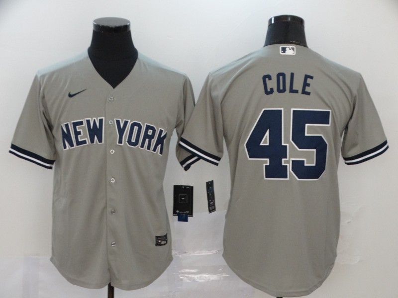 Men New York Yankees #45 Cole Grey Nike Game MLB Jerseys